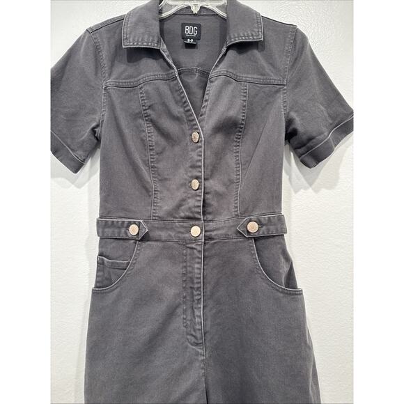 BDG Magritte Gray Short Sleeve Romper Utility Size Small Urban Shortall Festival - Picture 2 of 11